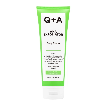 Q+A - AHA Exfoliator Body Scrub - Wygładzający Peeling do Ciała z Kwasami AHA
