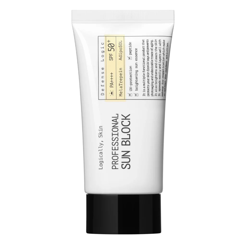 Logically, Skin - Professional Sun Block SPF50+ PA++++ - Kojący Krem do Twarzy z Filtrem