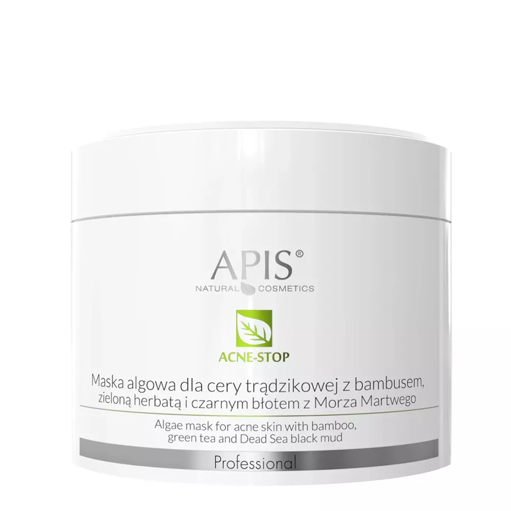 Apis - Acne-Stop - Maska Algowa dla Cery Trądzikowej z Bambusem, Zieloną Herbatą i Czarnym Błotem z Morza Martwego