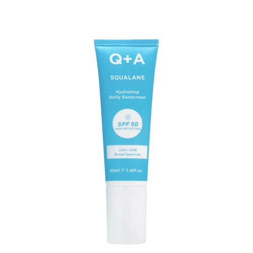 Q+A -  Squalane SPF50 Hydrating Facial Sunscreen - Nawilżający Krem Przeciwsłoneczny do Twarzy ze Skwalanem i SPF50 - 50ml