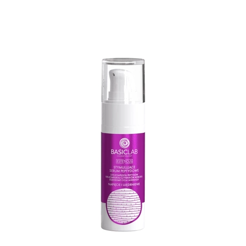 BasicLab - Esteticus - Stymulujące Serum Peptydowe do Twarzy na Noc 25% Peptydów - 30ml