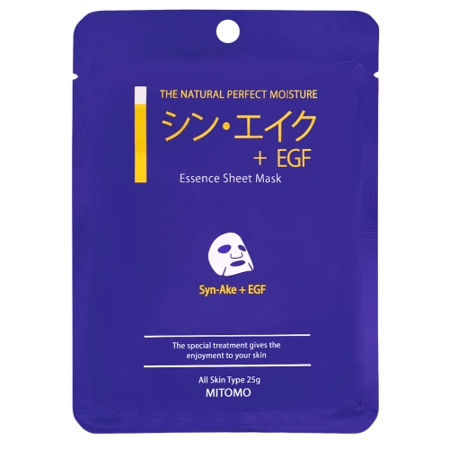 Mitomo - Syn-AKE + EGF Essence Sheet Mask - Maska z Syn-AKE i EGF - 1szt/25g