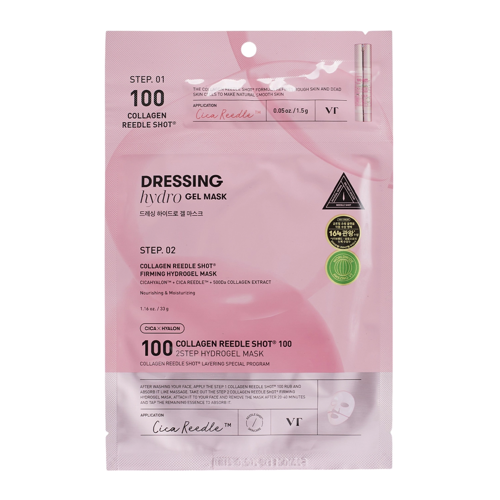 VT Cosmetics - Collagen Reedle Shot 100 2Step Mask - Ujędrniająca Maska Hydrożelowa do Twarzy - 1,5g + 33g