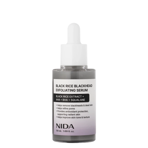 NIDA - Black Rice Blackhead Exfoliating Serum - Złuszczające Serum do Twarzy z Ekstraktem z Czarnego Ryżu - 50ml