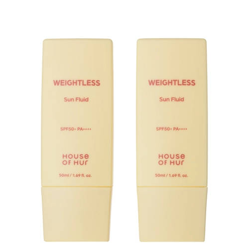 House of Hur - Weightless Sun Fluid Duo Set SPF 50+ PA++++ - Lekki Fluid Przeciwsłoneczny do Twarzy - Zestaw 2×50ml