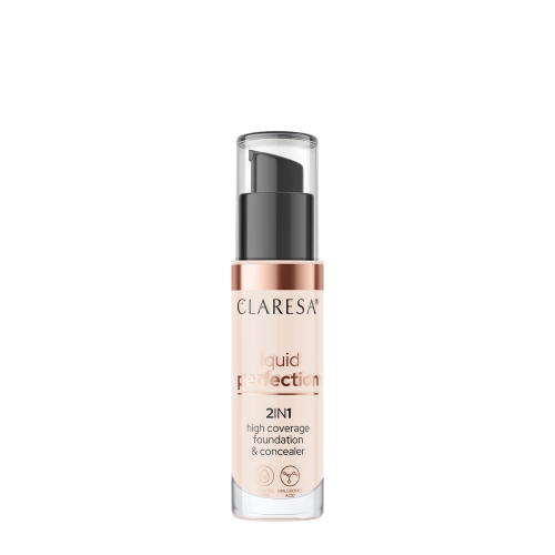 Claresa - Liquid Perfection 2in1 - Podkład i Korektor 2w1 - 101 Light - 34g
