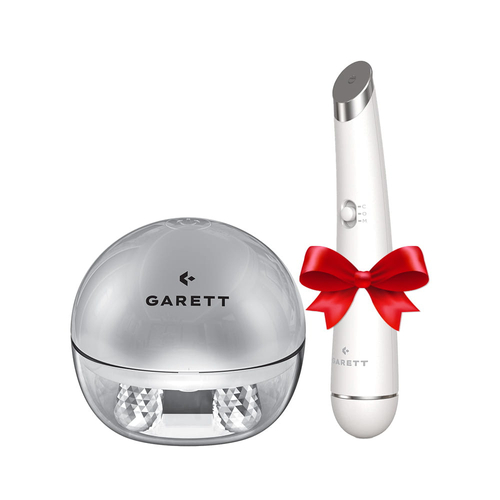 Garett Beauty - Pretty Face + Glow Eye - Zestaw do Masażu Twarzy i Okolic Oczu - Silver+White