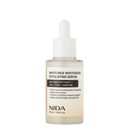 NIDA - White Rice Whitehead Exfoliating Serum - Złuszczające Serum do Twarzy z Ekstraktem z Białego Ryżu - 50ml