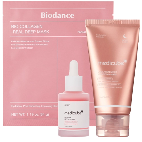 Zestaw - Double Collagen Boost Set - 75ml + 34g + 30ml