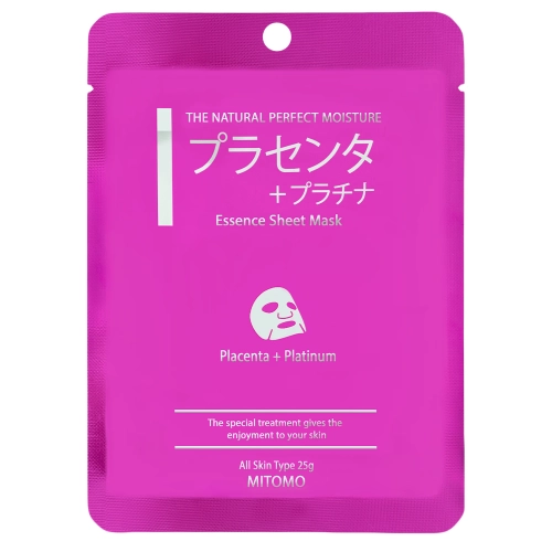 Mitomo - Placenta + Platinum Essence Mask - Maska z Platyną i Łożyskiem - 1szt/25g