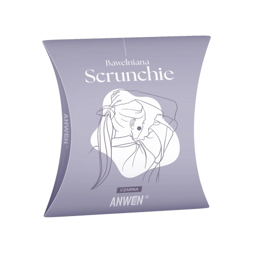 Anwen - Bawełniana Scrunchie - Czarna Gumka do Włosów - 1szt.